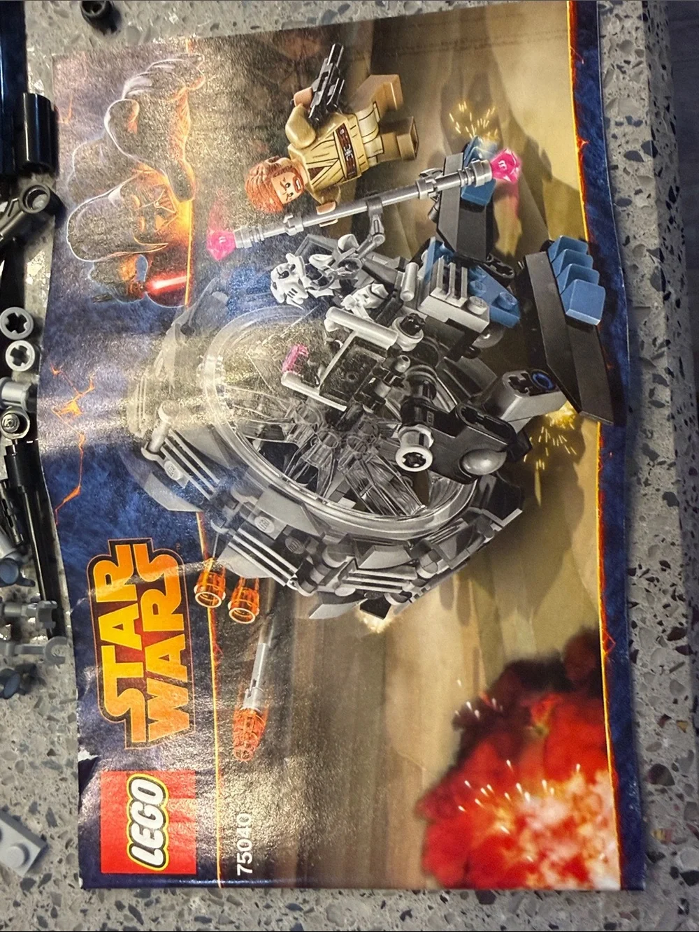 Lego Star Wars General Grievous Wheel Bike - 75040 with Minifig, incomplete set